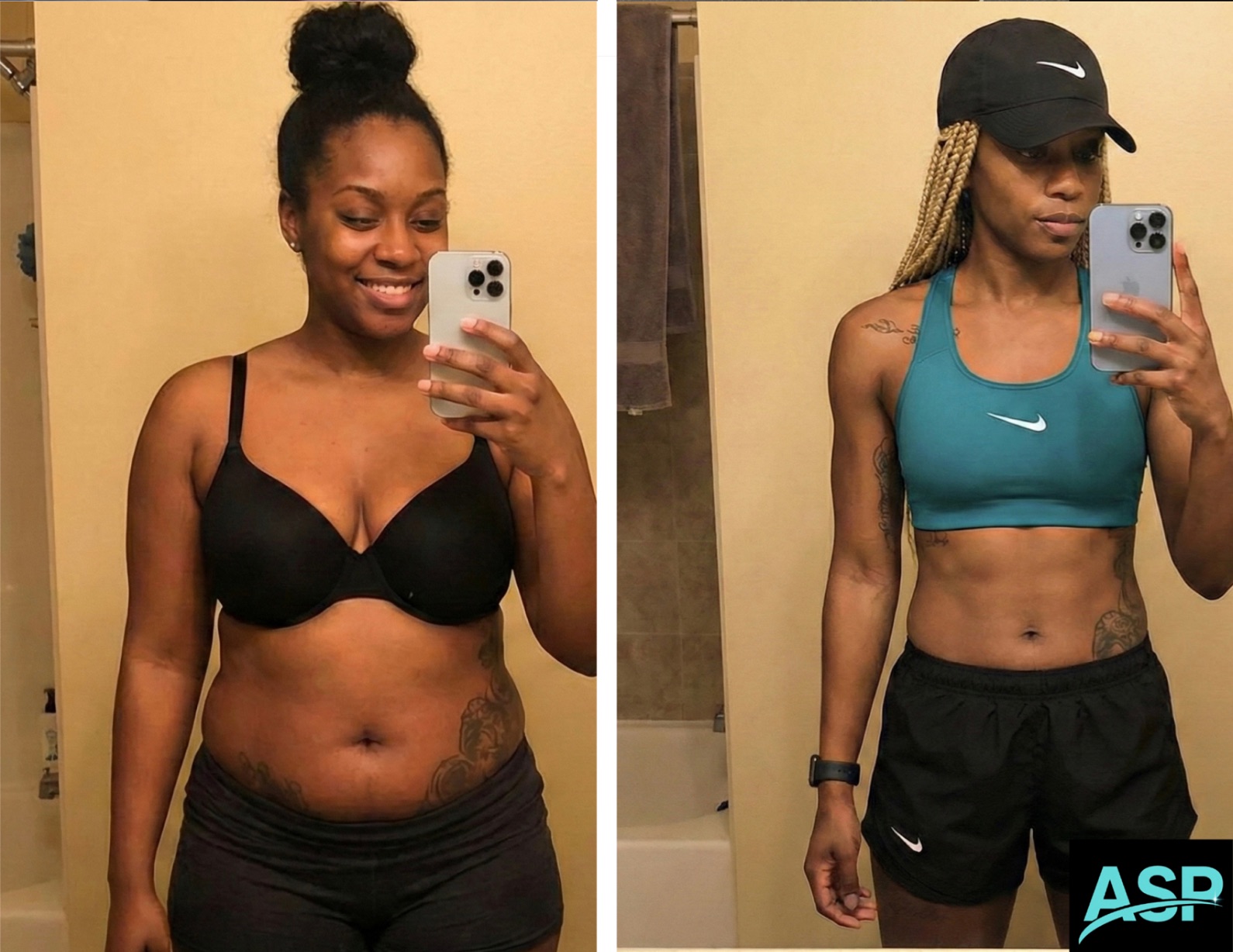 Female client body transformation