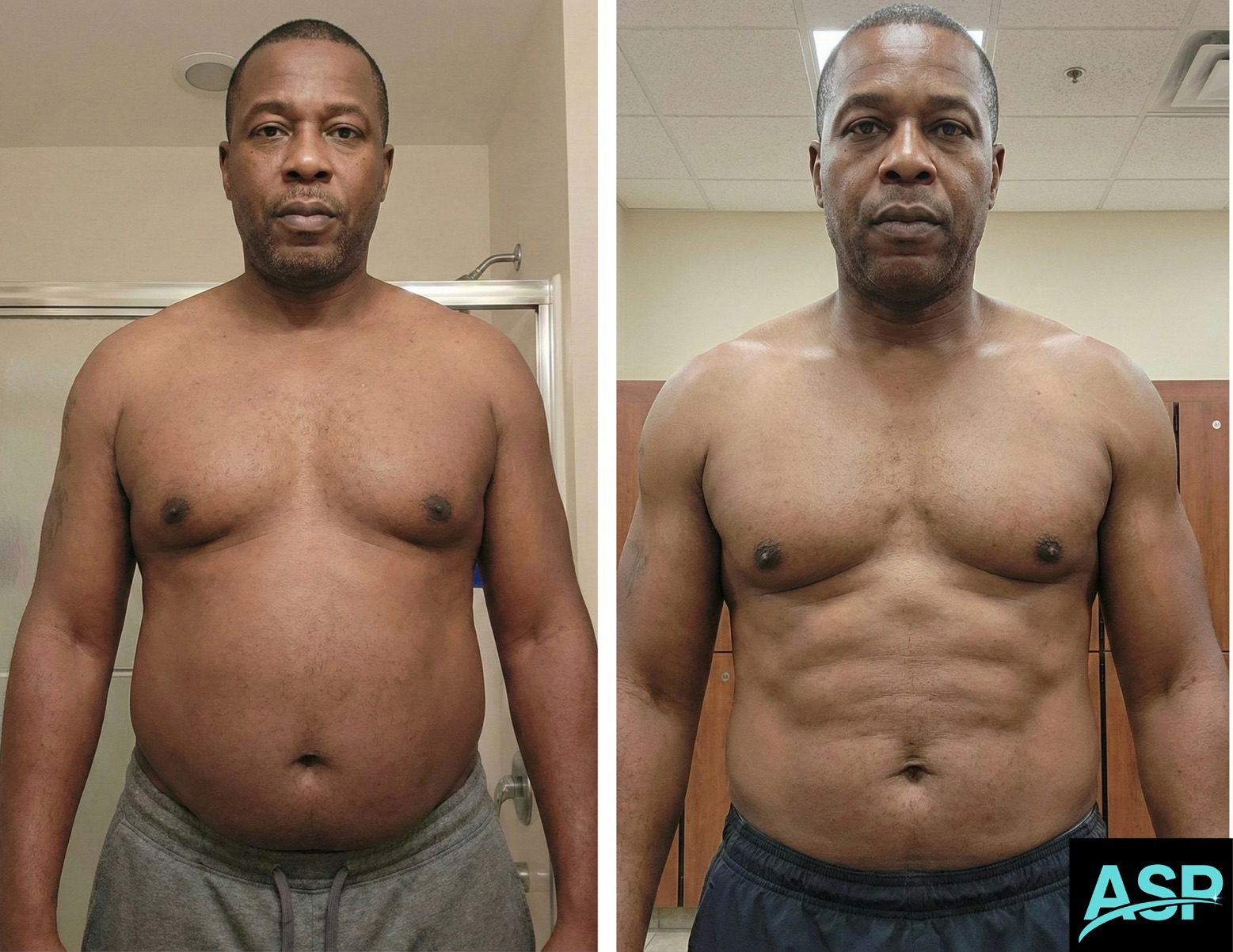 Male client body transformation
