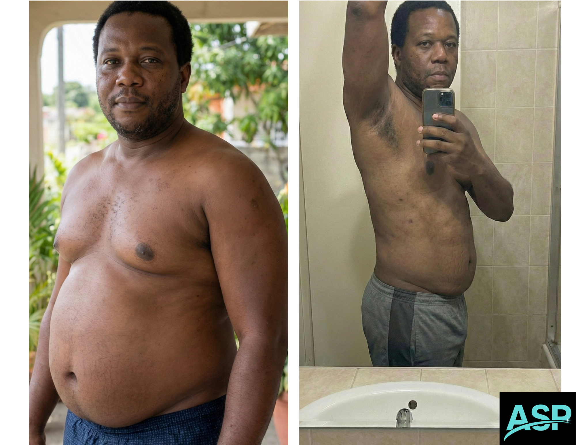 Male client body transformation
